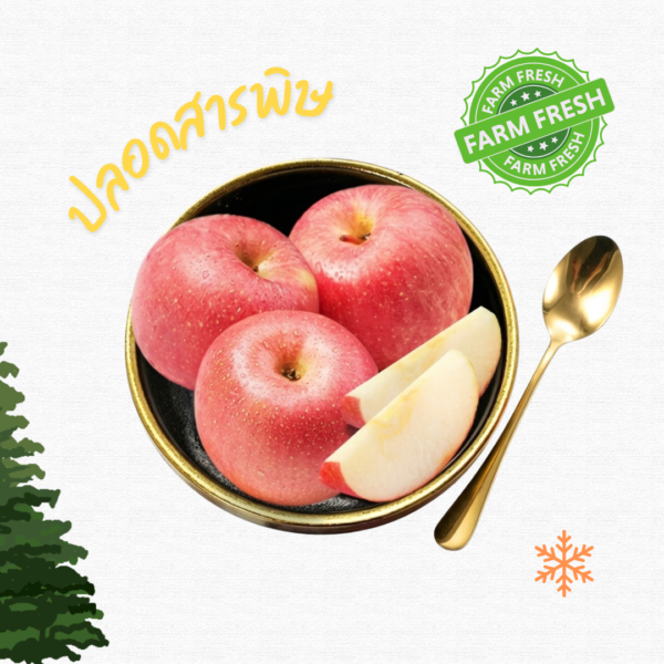 แอปเปิ้ลฟูจิ ปลอดสารพิษผิวอาจขรุขระ 1ลูก ประมาณ 250กรัม