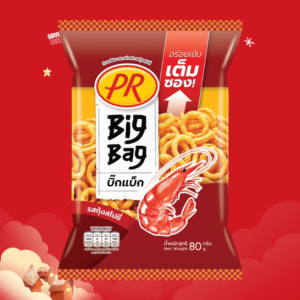 PR big bag รสกุ้งสไปซี่ 80g