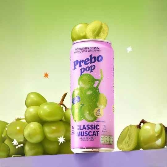 PREBO POP พรีไบโอติกโซดา รส Classic Muscat | 0% Sugar | 7g Fiber